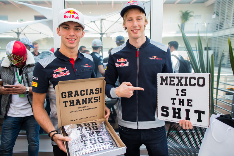Gasly (left) and Hartley (right) obviously enjoyed the F1 Mexican Grand Prix, with all the talk of them sticking around on the team next year. Photo credIt: Peter Fox/Getty Images